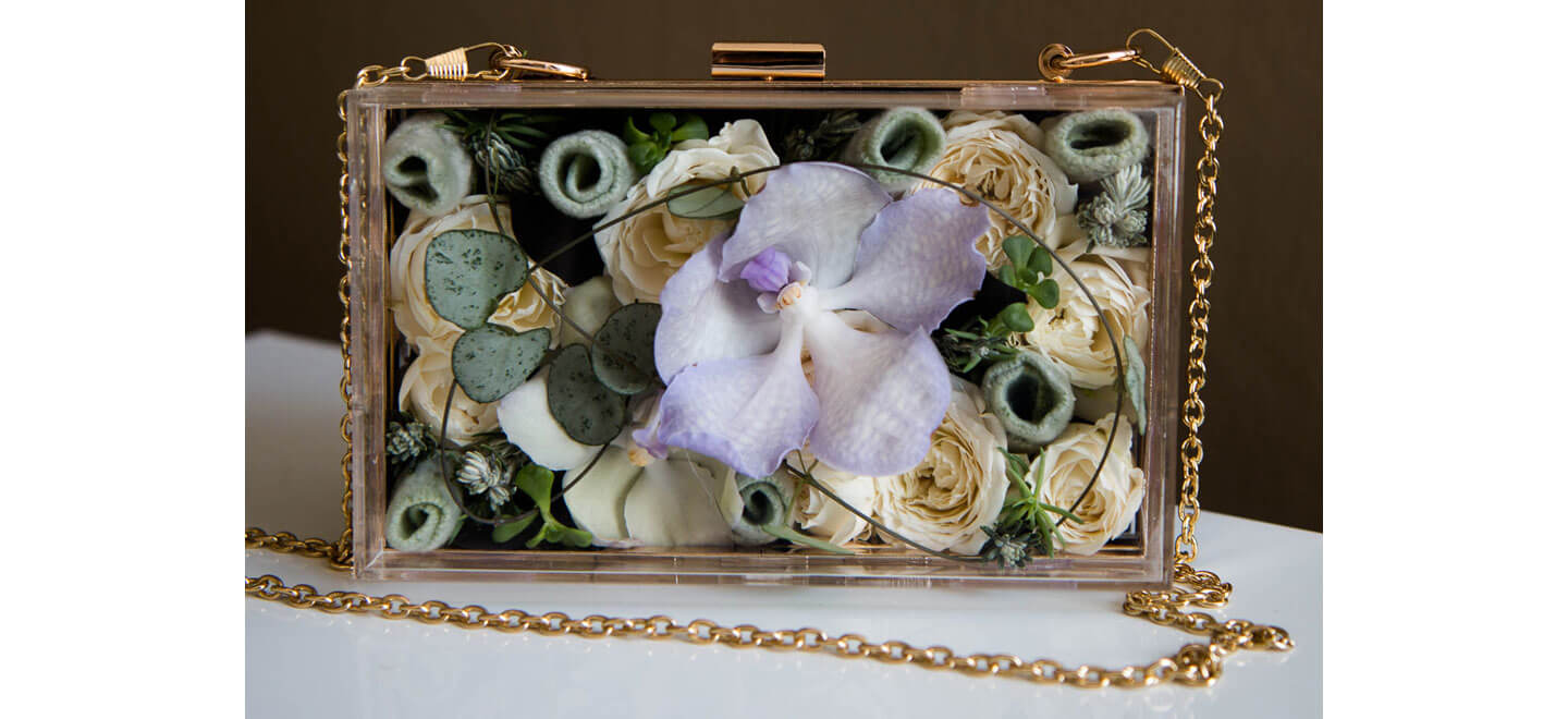 Real wedding flower handbag Clare Kenward Flowers Wedding Florist Cambridge via the Gay Wedding Guide 6
