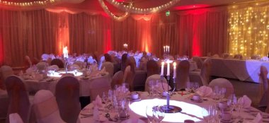 Red Lighting At Wedding Reception Alexandra House Country House Wedding Wiltshire Gay Wedding Guide 9 380X174