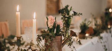 Rusty Watering Can Vase At Healing Manor Country House Wedding Venue Grimsby Gay Wedding Guide 9 380X174