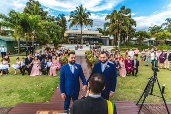 Saying Vows 2 Under Floral Arch At Pedro And Pedro Gay Wedding Brasil 1 5 345X230