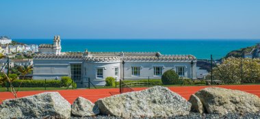 Sea View Over Tennis Courts At Polpier Cornwall Wedding Venue Via The Gay Wedding Cornwall Guide 9 380X174