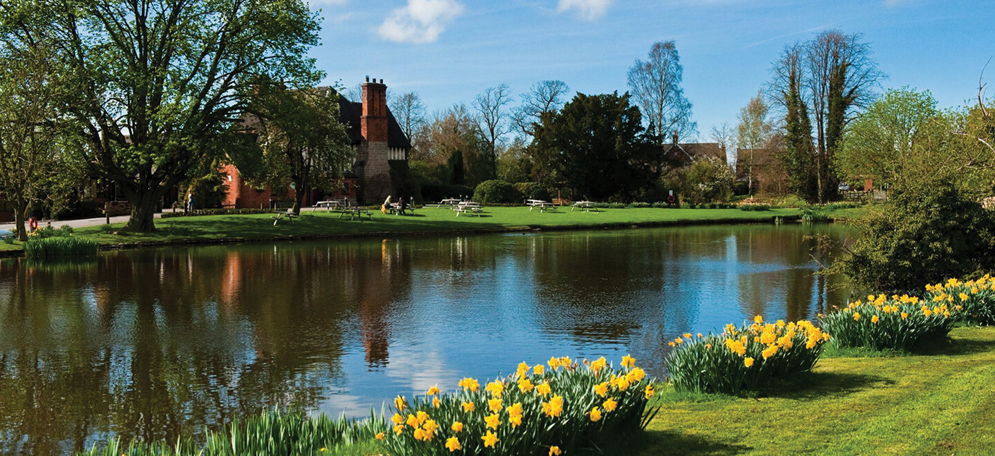 Spring view of The Moat House Wedding Venue Staffordshire gay wedding guide 9