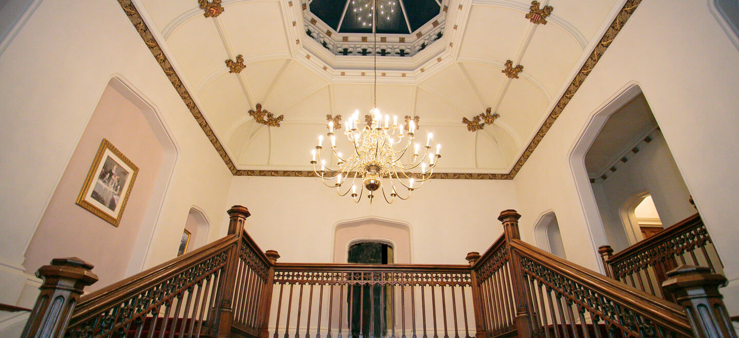 St Audries Park Staircase at country house wedding venue in Somerset via The Gay Wedding Guide 9