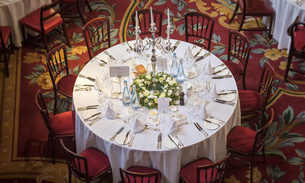 Table layout at the real gay weddings of Gareth and Paul at Merchant Taylors Hall London image by Emir Hasham via the Gay Wedding Guide 1 5