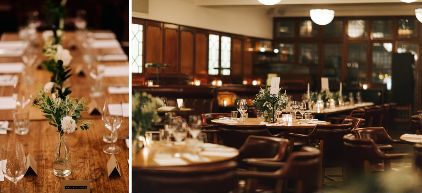 Table setting at the Hawksmoor wedding venue London gay wedding guide image kristian leven photography 9