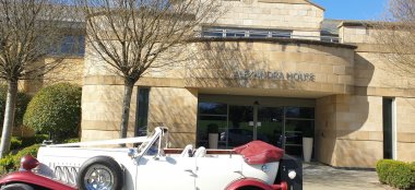 Vintage Wedding Car At Alexandra House Country House Wedding Wiltshire Gay Wedding Guide 9 380X174