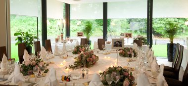 Wedding Breakfast Layout At Langley Castle Wedding Northumbria Uk Via The Gay Wedding Guide 9 380X174
