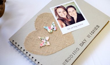 Wedding Day Wishes Book At Emily Jodie Lesbian Wedding Devon At Ocean Kave Copyright Michael Wells Via The Gay Wedding Guide 3 5 380X224