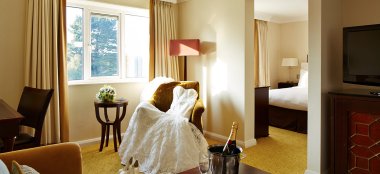Wedding Dress In Bedroom At Meon Valley Country House Wedding Venue Southampton Gay Wedding Guide 9 380X174