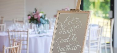 Wedding Sign At Sandy Beach Hotel Beach Wedding Venue Devon Gay Wedding Guide 9 380X174