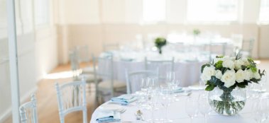 Wedding Table Setting At St Albans Unique Wedding Venue St Albans Museum Gay Wedding Guide 9 379X174