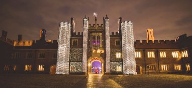 West Gatehouse With Projection Mapping At Hampton Court Palace Unique Royal Wedding Venue Surrey Gay Palace Wedding Guide 9 380X174