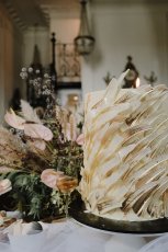 White Chocolate Feather Wedding Cake For Swan Lake Wedding Shoot Styled Via Gay Wedding Guide 8 153X230