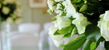 White Flowers At Temple Of Peace Cardif Wedding Venue Unique Via The Gay Wedding Guide 9 380X174