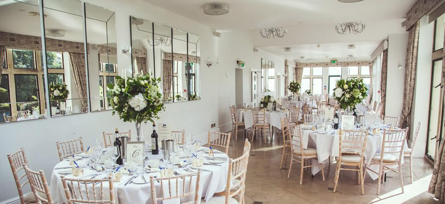 White wedding breakfast at Old Dwn Manor country house wedding venue bristol gay wedding guide 9