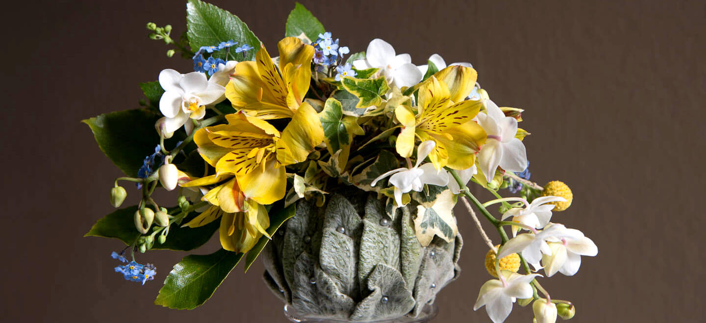 Yellow wedding flower decor ideas Clare Kenward Flowers Wedding Florist Cambridge via the Gay Wedding Guide 6