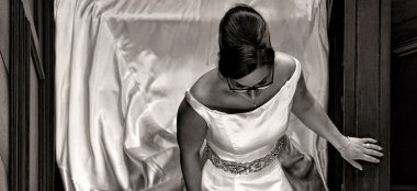 Aerial Angle Of Bride Walks Down The Stairs Image Copyright Just Big Smiles Norfolk Photographer Gay Wedding Guide 6 380X174