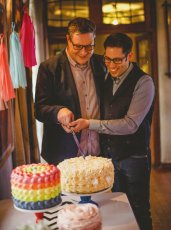 Ant And Marc Cut Their Cakes At Their Gay Wedding Image Copyright Howell Jones Photography Via Gay Wedding Guide 1 5 171X230