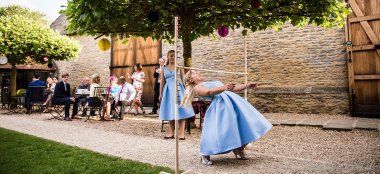 Bridesmaids Limbo At Tythe Barn Wedding Venue Oxfordshire Via The Gay Wedding Guide 9 380X174