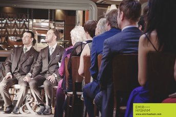 Ceremony At Darren And Georgios Same Sex Marriage London Boat Wedding. Photographs Copyright Emir Hasham 3 5 344X230