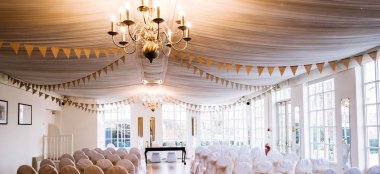 Ceremony Room With Drapes At Warwick House Luxury Gay Weddiung Venue In Warwickshire 9 380X174