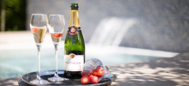 Champagne And Strawberries At Sopwell House Wedding Venue Hertfordshire Gay Wedding Guide 9 380X174