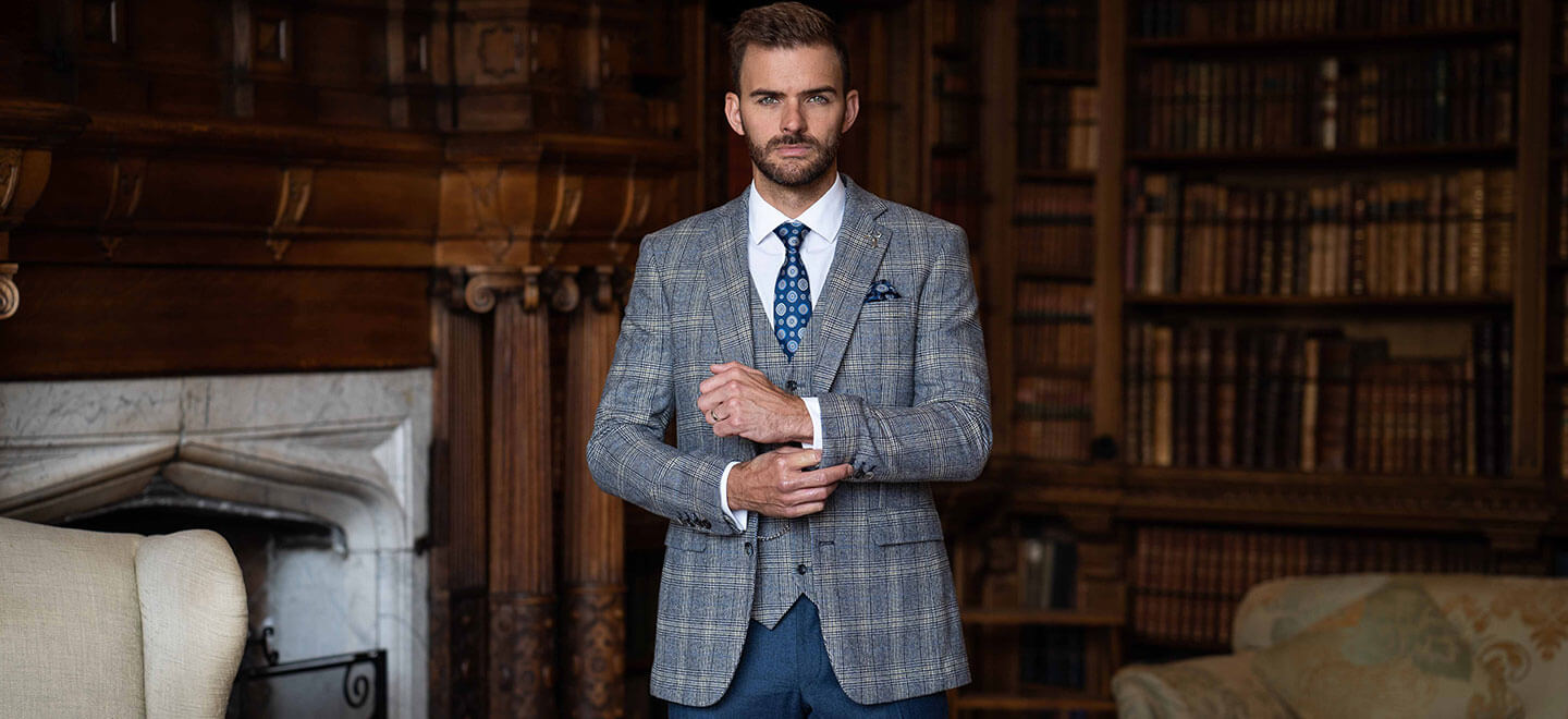checked wedding suits Whitfield Ward gay lesbian wedding suit hire tailor Cheshire gay wedding guide 6
