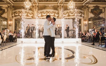 Derrick And Michael Dancing And Kissing At Their Gay Wedding Party 3 5 368X229