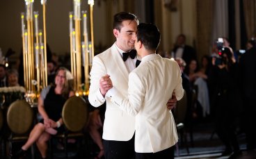 Derrick And Michael Dancing Back View At Their Gay Wedding Party 3 5 368X229