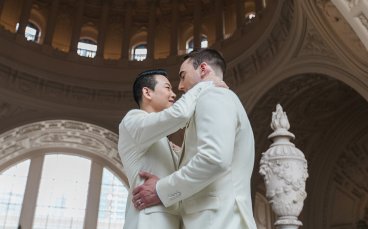 Derrick Holding Michael Close At Their Gay Wedding Ceremony 5 368X229