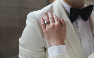Derrick Wedding Ring Overview Touching Michael Chest At Their Gay Wedding Ceremony 3 5 368X229