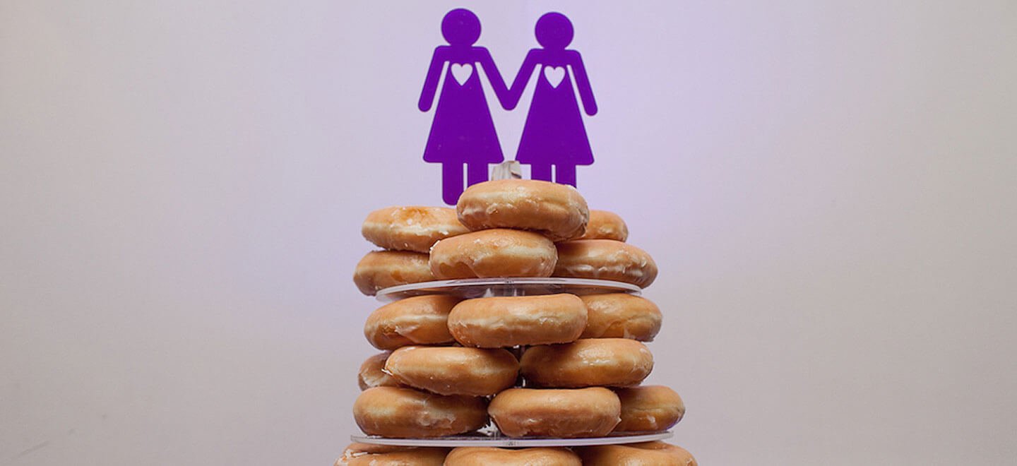 doughnuts at Alex and Lynsey lesbian wedding Somerset photographer and copyright Ragdoll Photography 5