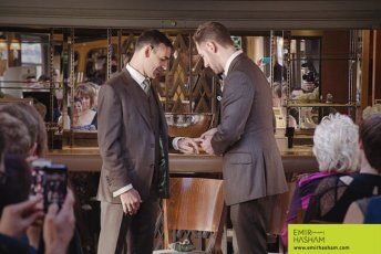 Exchange Of Rings Darren And Georgios Same Sex Marriage London Boat Wedding. Photographs Copyright Emir Hasham 3 5 344X230