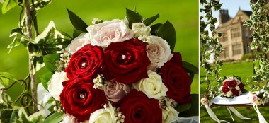 Floral Swing At Hollins Hall Country House Wedding Venue Bradford Gay Wedding Guide 9 380X174