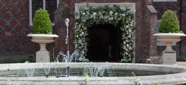 Fountain At Unique Wedding Venue London Fulham Palace Wedding Gay Wedding Guide 9 380X174