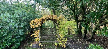 Garden Arch Seat At Whitehal Hotel Country House Wedding Venue Lancashire Gay Wedding Guide 9 380X174