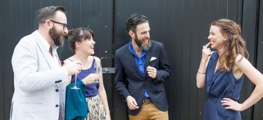 Guests At Alex And Lynsey Lesbian Wedding Somerset Photographer And Copyright Ragdoll Photography 3 5 380X174