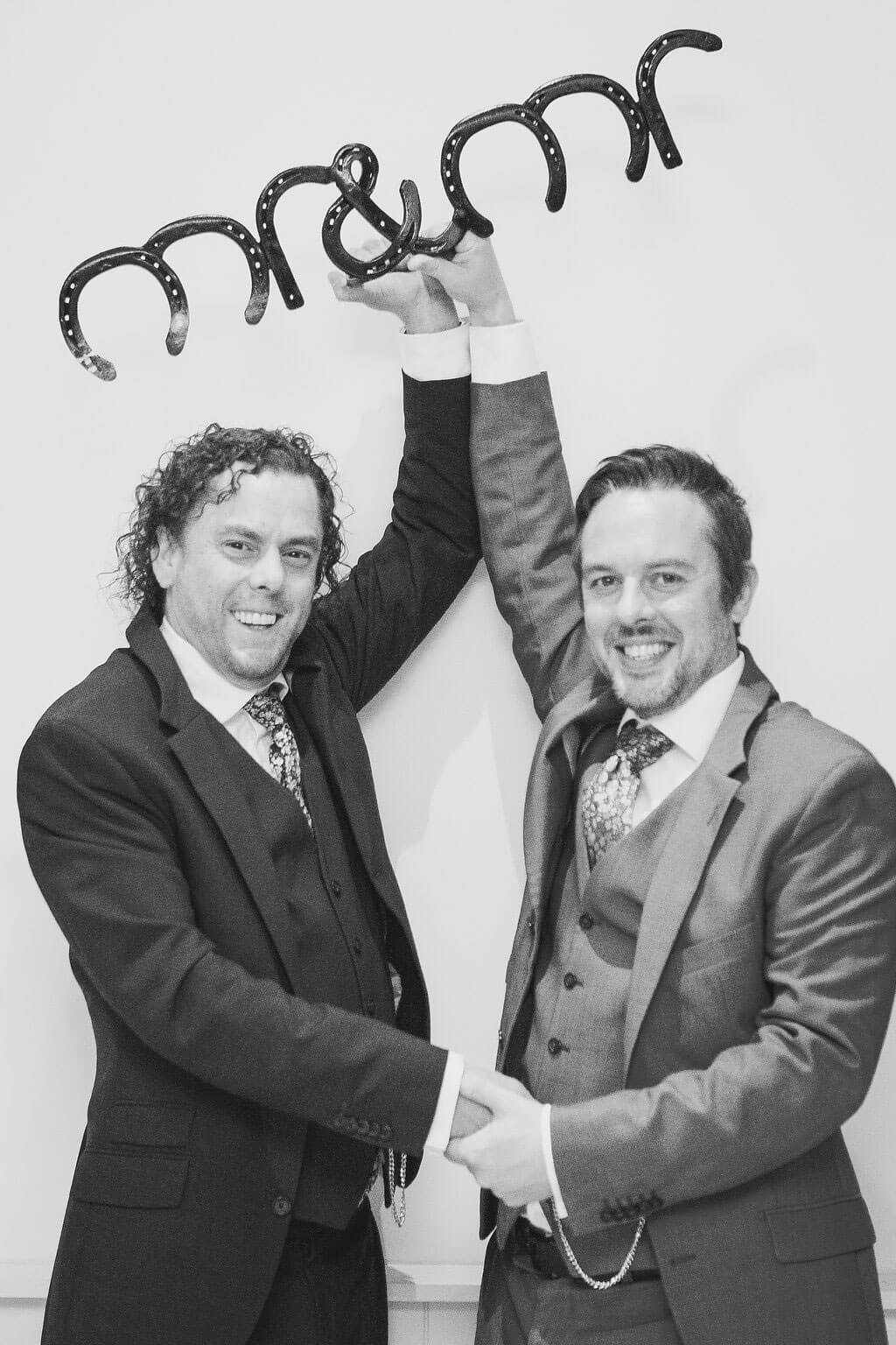 horse shoe mr and mr sign Real Gay Wedding of Shaun and Carl via The Gay Wedding Guide images by Ross Willsher 3 5