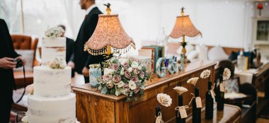 Lampshade Decor At The Perch Rustic Wedding Venue Oxford Gay Wedding Guide 9 380X174