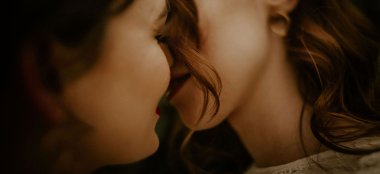 Lesbian Brides Kiss At Brickhouse Vineyard Unique Wedding Venue Devon Via The Gay Wedding Guide 9 380X174