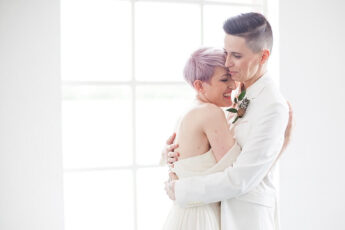 Lesbian Couple At Exotic Tropical Wedding Theme Styled Shoot By Paola De Paola Via The Gay Wedding Guide 12 345X230
