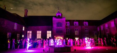 Lit Outside At Unique Wedding Venue London Fulham Palace Wedding Gay Wedding Guide 9 380X174