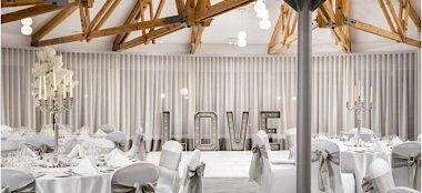 Love Lights Sign At Langstone Quays Resort Beach Wedding Venue Hampshire Gay Wedding Guide 9 380X174