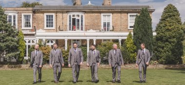 Men On Lawn At Ringwood Hall Country House Wedding Venue Gay Wedding Guide 9 380X174