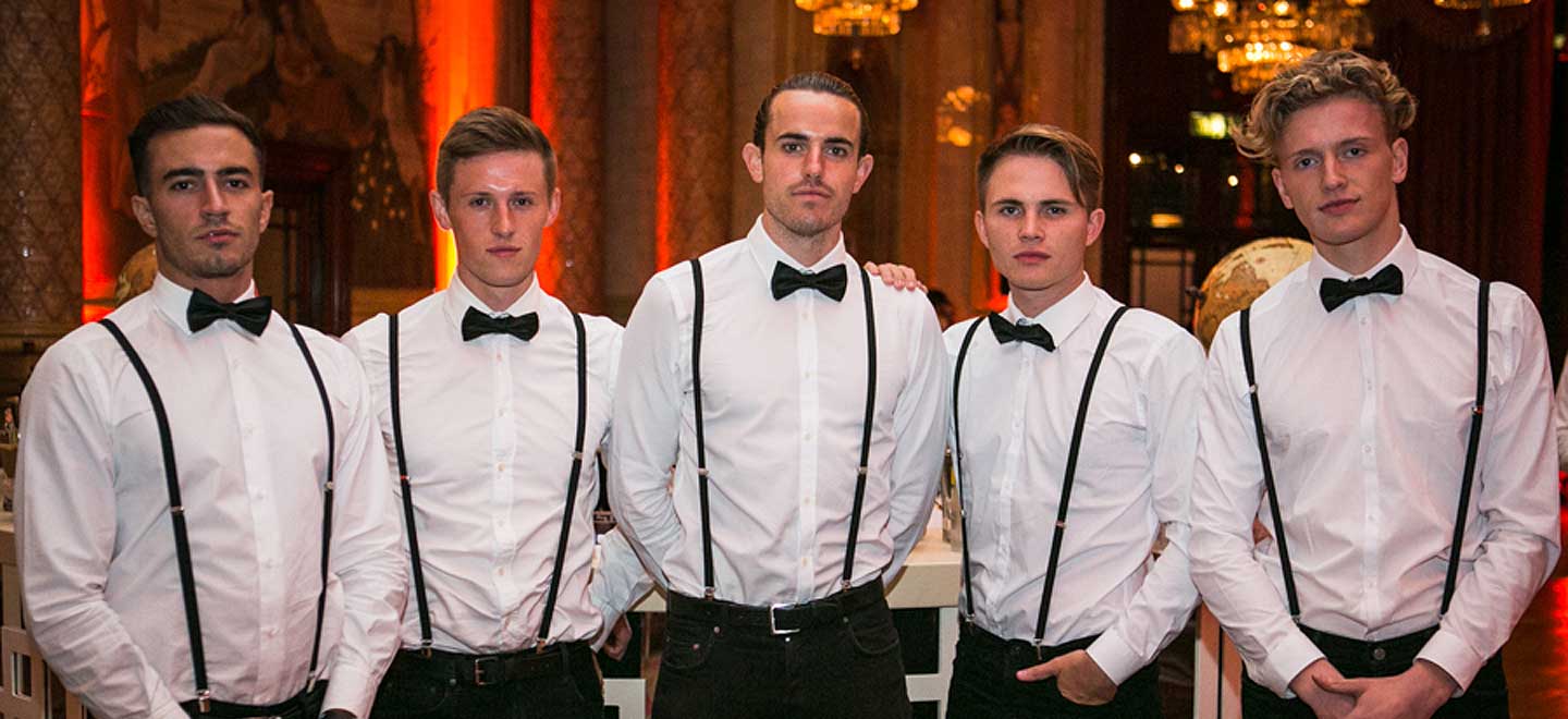 model waiters at wedding styled by gay wedding planner shiraz events via the gay wedding guide 6