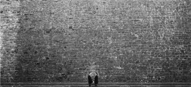 Orchestra Weddings Gay Couple Holding Hands Big Wall Behind Copy 6 380X174