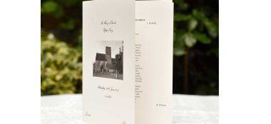Order Of Service Gay Wedding Stationery Pemberley Fox Stationers Via The Gay Wedding Guide 6 380X174