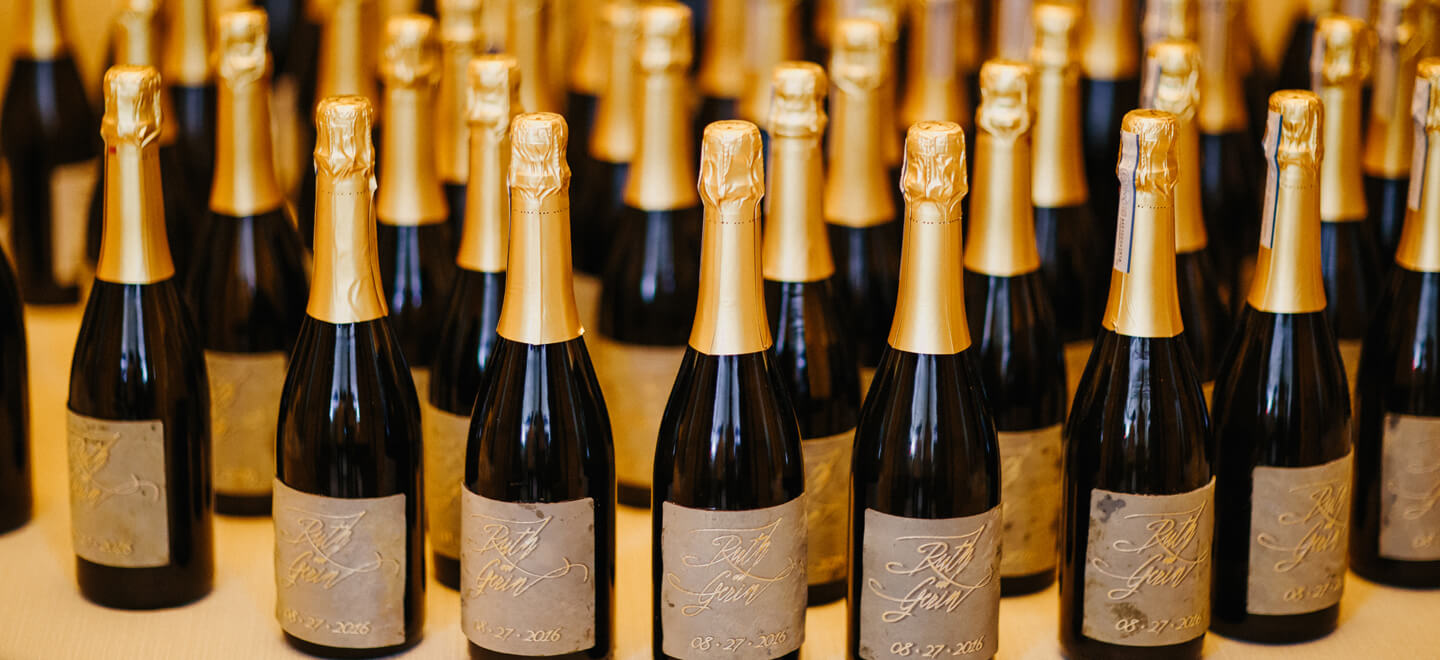 personalised champagne bottles by luxury wedding planner la fete Gay Wedding Guide 6
