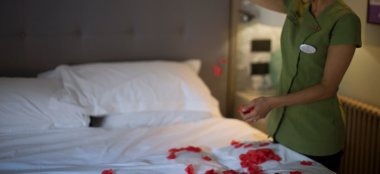 Petals On Bed At Sopwell House Wedding Venue Hertfordshire Gay Wedding Guide 9 380X174