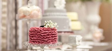 Pink Ruffle Wedding Cake At Diy Wedding Leicester Holiday Inn Leicester Gay Wedding Guide 9 380X174